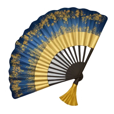 Hand fan Blue and gold  sticker
