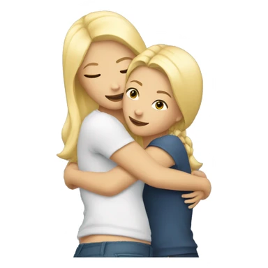 two blonde girlfriends hugging sticker