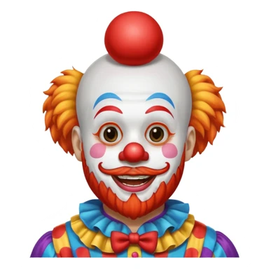 clown with beard, clown outfit sticker