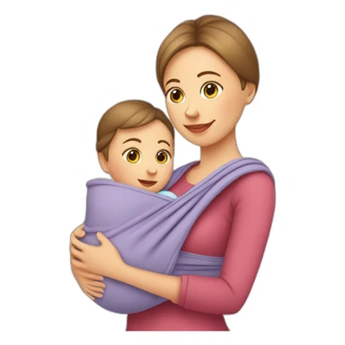 European Babywearing mom with baby ergo carrier sticker