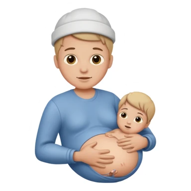 Create a pregnant boy giving labor sticker