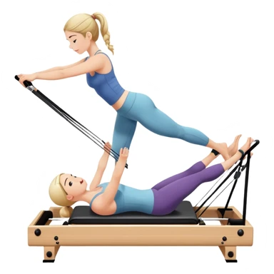 Girl playing pilates reformer sticker