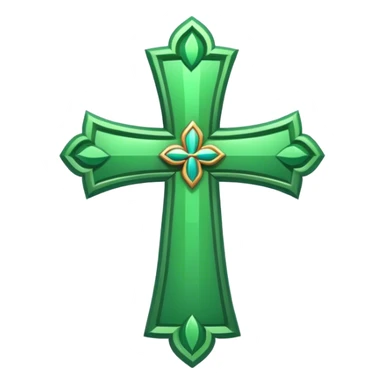 green latin cross sticker
