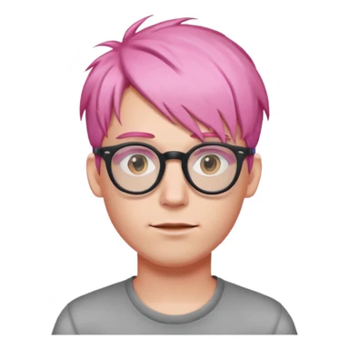 pink haired guy with cool spectacles sticker