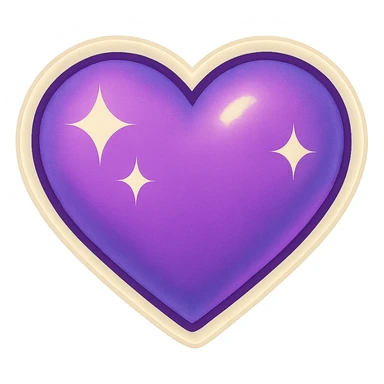 retro sticker style purple heart with sparkles sticker
