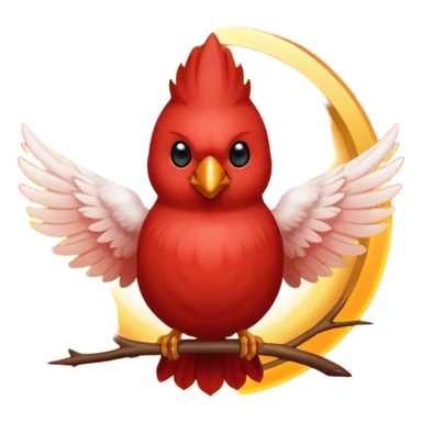 cardinal with a heaven halo sticker