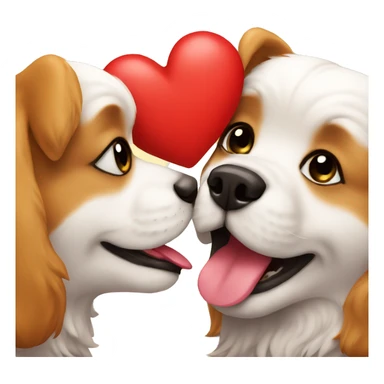dog kiss heart sticker