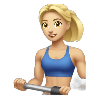 blonde girl training in gym  sticker