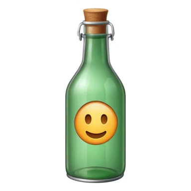 green old  glass bottle with a rolled  paper inside  like in movie  sticker