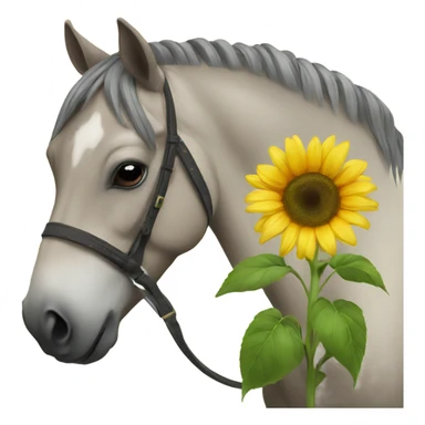 Horse holding sunflower  sticker