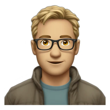 Mann it Brille, weni Haar sticker