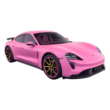 pink porsche taycan electric sports car sticker