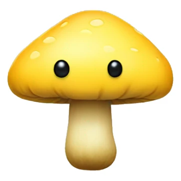 Yellow Mushroom with black eyes sticker
