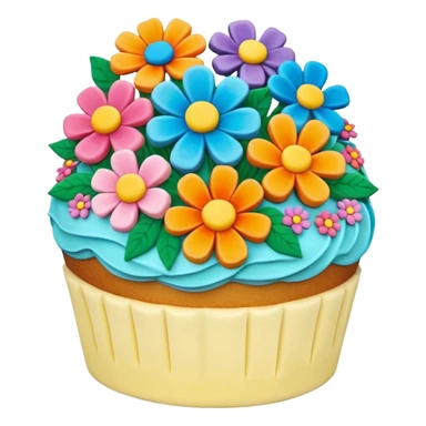 cake in the shape of a bouquet of flowers sticker