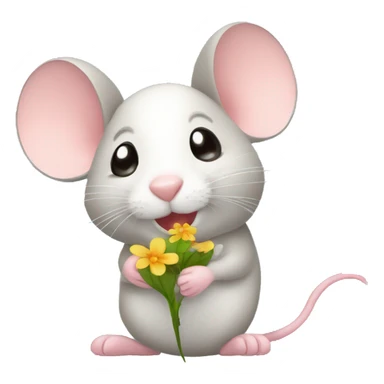 Mouse with a flower in the head sticker