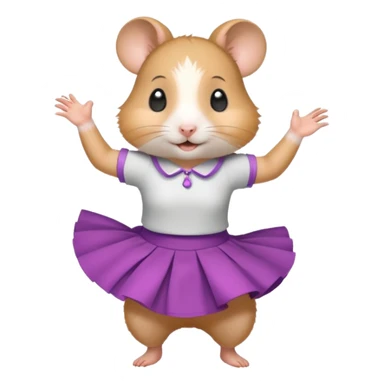 hamster girl dancing with skirt sticker