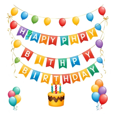 “Happy birthday” banner sticker