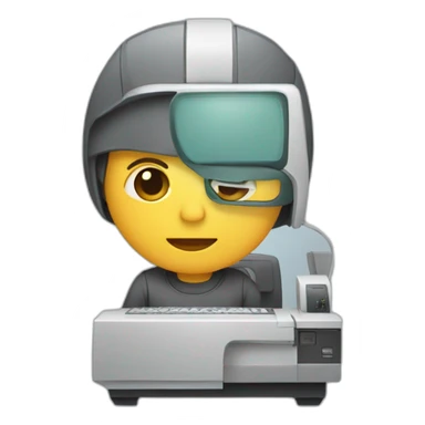 persona usando una computadora sticker