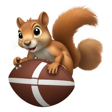 Squirrel holding a football sticker