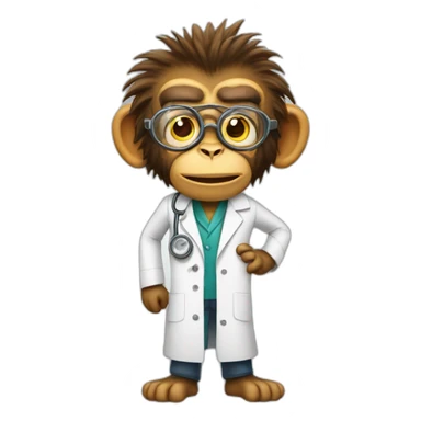 mad monkey scientist sticker