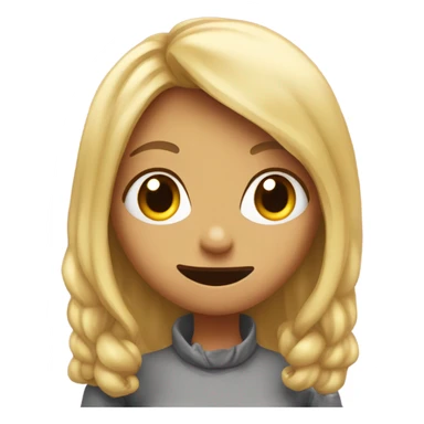 girl torso eyes looking to the side biting finger tip nervously sticker