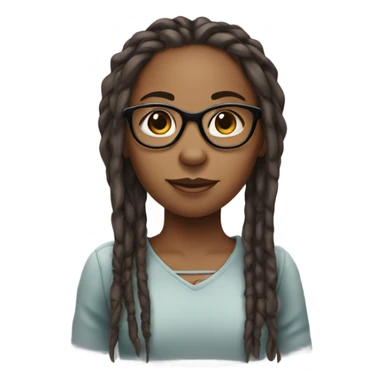 Girl with dreads and glasses  sticker