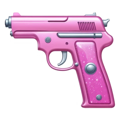 Pink glitter gun sticker
