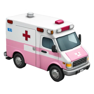 Realistic pink ambulance  sticker