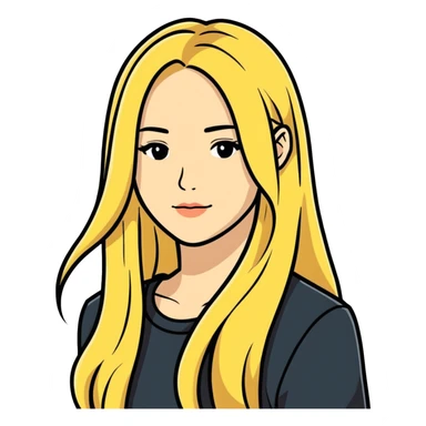 A long blonde haired women sticker
