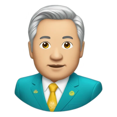 president of Kazakhstan with sport clothes sticker