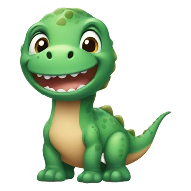 Cute little dinosaur smiling sticker