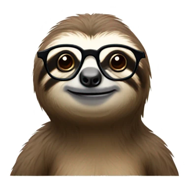 sloth with reading glasses sticker
