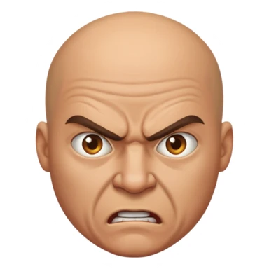 an angry bald man  sticker