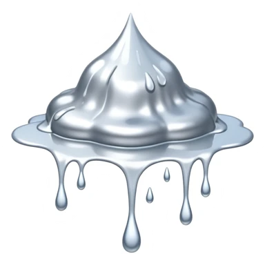 a puddle of white and silver liquid dripping sticker
