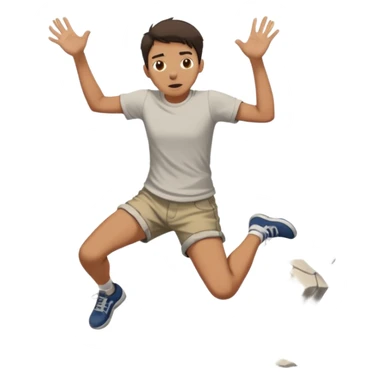 Floor cracking open under feet, character mid-jump sticker