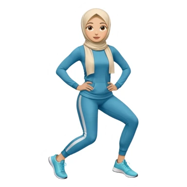 High resolution full body of a girl wearing a hijab and is a fitness trainer sticker