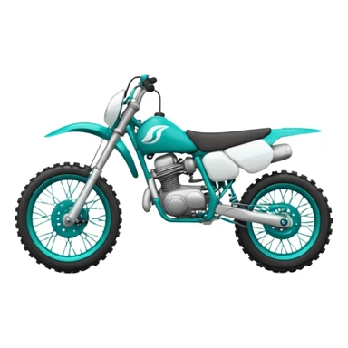Teal and white dirt bike sticker
