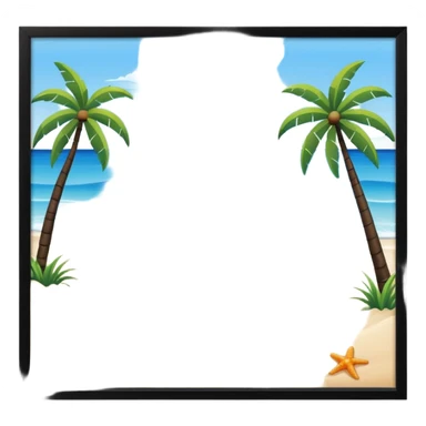 playa paisaje sin cuadros  sticker