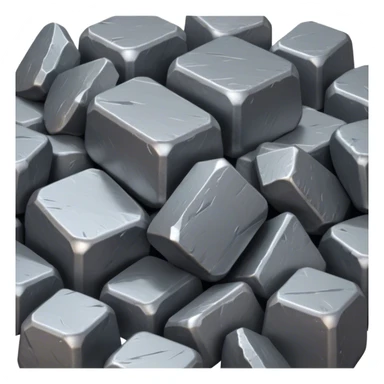 Cinematic Realistic Lead Ore, Heavy and dense, with a matte gray surface and subtle metallic glimmer. The metal's weight and durability are evident, with soft, sharp edges and a slight texture that enhances its solid presence. Soft glowing outline, capturing the essence of raw strength and industrial power in lead ore. sticker