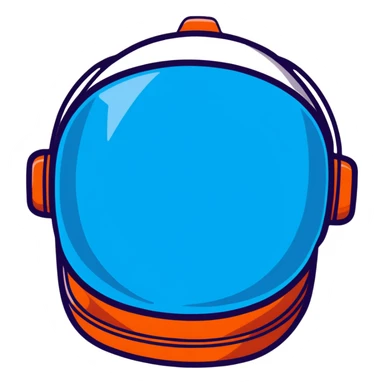 Blue space helmet with red star reflection on visor sticker