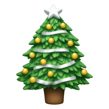 Christmas tree with white bows sticker
