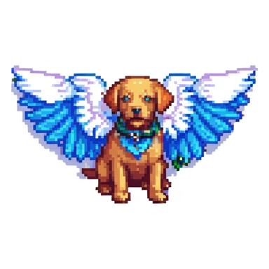 pixel art labrador with wings sticker