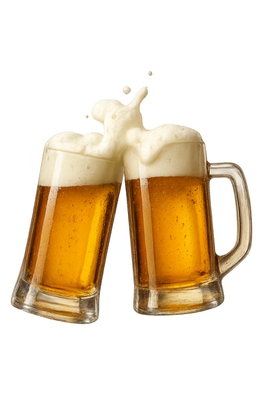 2 drink che fanno brindisi di birre senza mani realistiche sticker