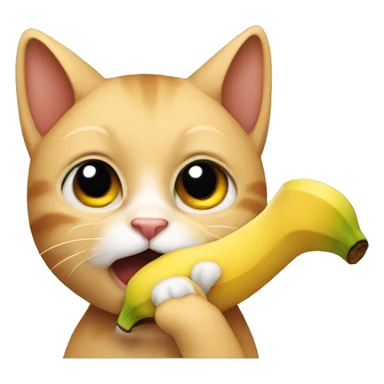 Cat eating a banana  sticker