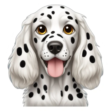 a Russian spaniel that looks like a Dalmatian. sticker