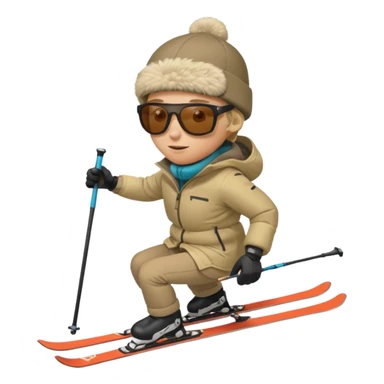 skiing downhill sticker