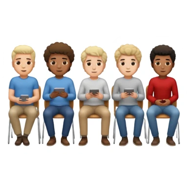 men with coily chairs sticker