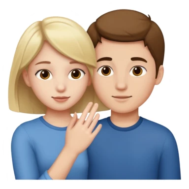 Boy touching girl sticker