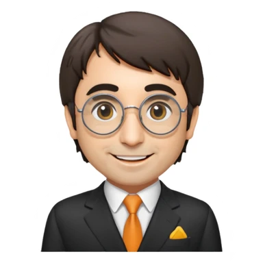 Keith Moon emoji style, portrait, smiling, iconic round glasses sticker