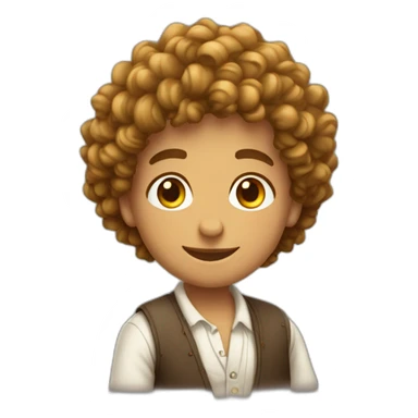 A moteno boy with curly hair con camisas sin sleeves sticker